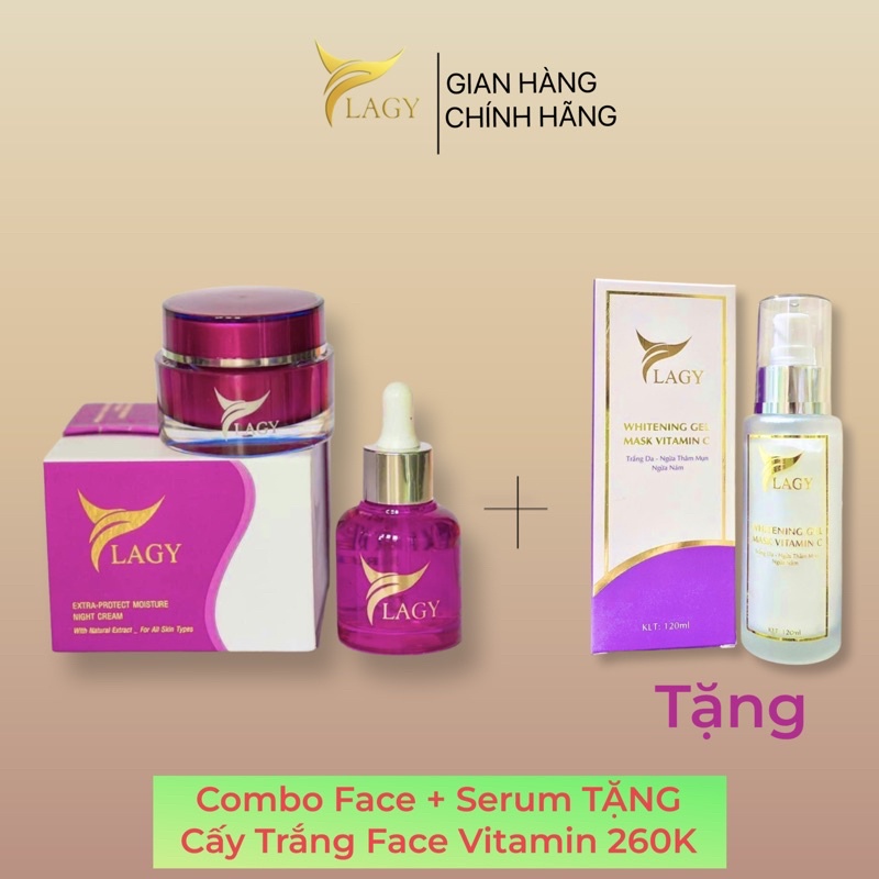 Bộ sản phẩm chăm sóc da Ylagy gồm Kem face 25g và Serum ylagy 30ml