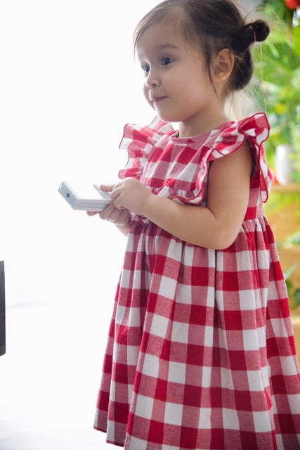 Váy kẻ đỏ Mine-HÀNG SALE KO ĐỔI TRẢ