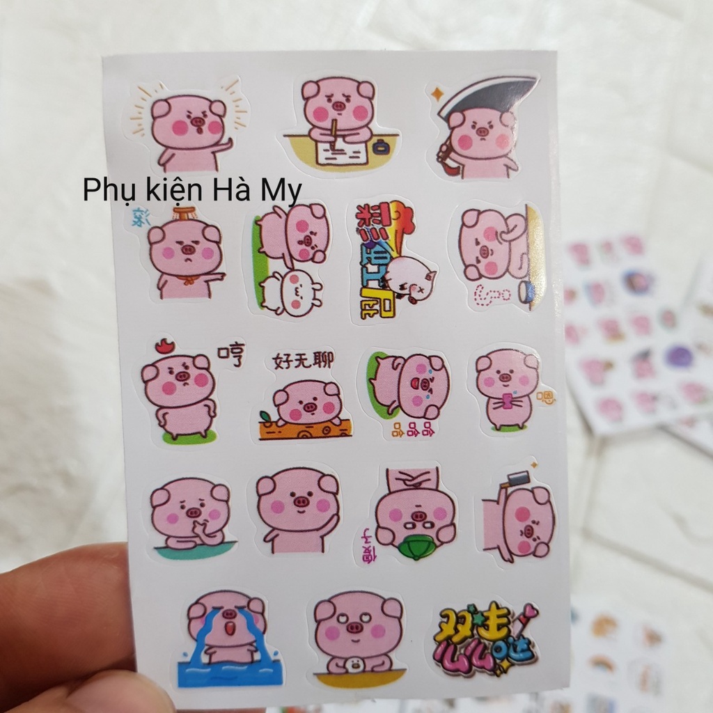 Hộp sticker 220 hình dán sticker nhân vật hoạt hình siêu cute