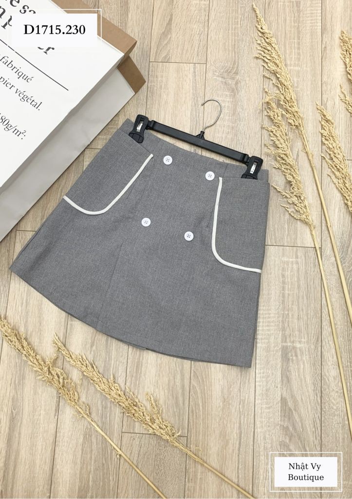 CHÂN VÁY NÚT ĐÔI TÚI VIỀN - D1715 | BigBuy360 - bigbuy360.vn