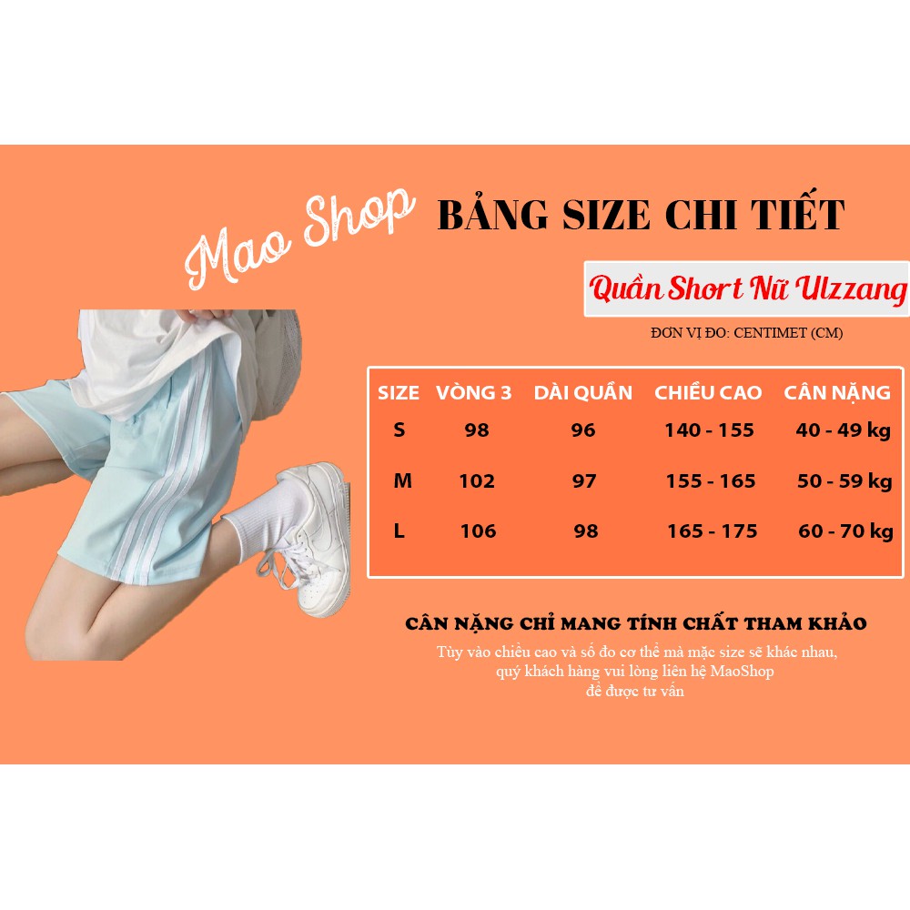 Quần short nữ ulzzang họa tiết 3 sọc trẻ trung độc đáo Q01 - Maoshop | BigBuy360 - bigbuy360.vn