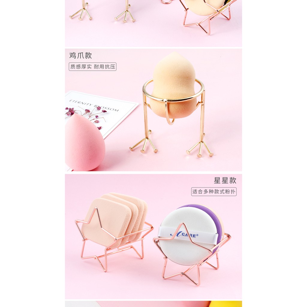 (Hàng Mới Về) Giá Đỡ Mút Trang Điểm Hình Trứng Bằng Kim Loại Tiện Dụng | BigBuy360 - bigbuy360.vn