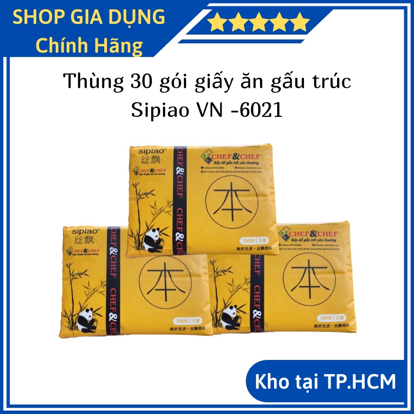 Thùng 30 Gói giấy ăn 💥 HÀNG LOẠI 1 💥 giấy ăn Gấu Trúc Sipiao siêu dai VN-6021 ( Nội đia Trung )