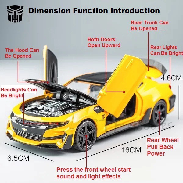 Mô hình xe hơi biến hình Bumblebee Chevrolet camaro tỉ lệ 1 : 32 dành cho bé