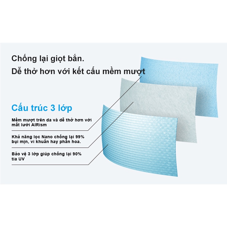 (UNIQLO Nhật chính hãng) Set 3 khẩu trang vải airism