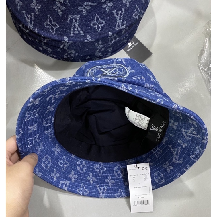 Nona bucket nam nữ, bo cụp L jeans mềm thêu logo cao cấp
