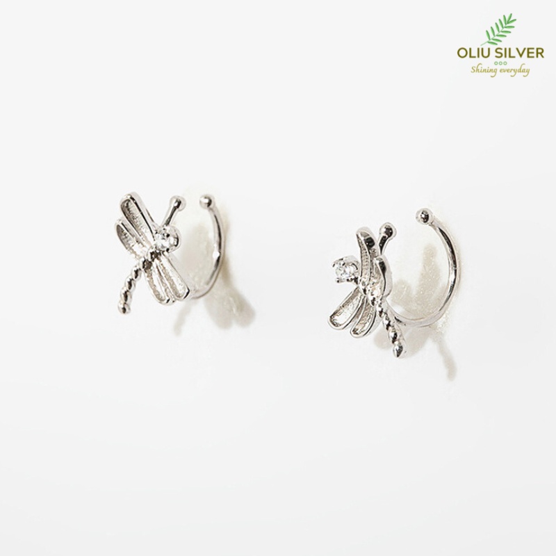 Bông Tai Bạc S925 Ear Cuff Kẹp Vành Chuồn Chuồn Dễ Thương | Khuyên Tai Nữ Trang Sức Bạc Thời Trang