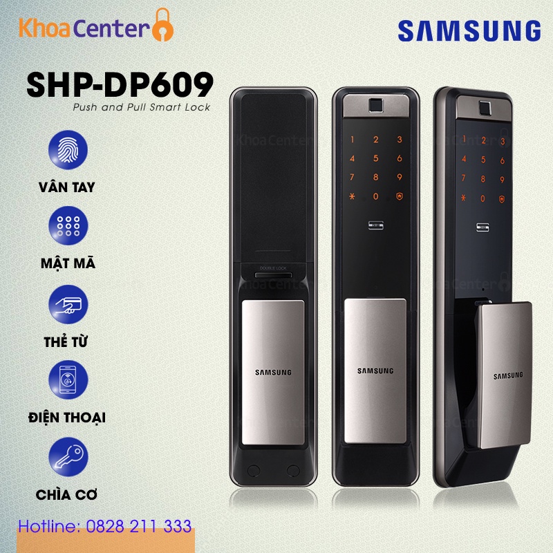 Khóa vân tay wifi Samsung SHP-DP609 KHÓA ĐIỆN TỬ THÔNG MINH SAMSUNG CAO CẤP BẢO HÀNH CHÍNH HÃNG 12 THÁNG
