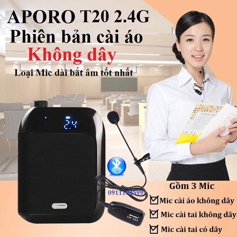 Loa trợ giảng Aporo T20 2.4G cài áo không dây