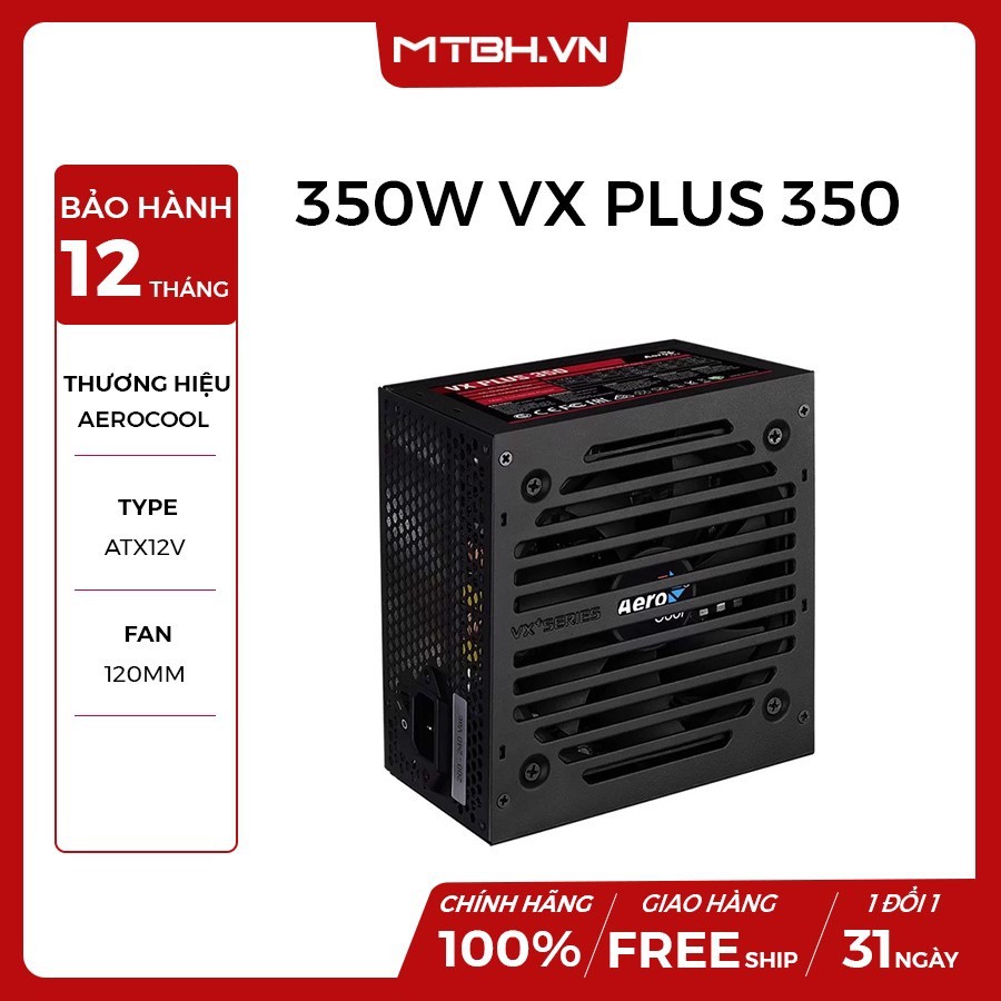 NGUỒN MÁY TÍNH AEROCOOL 350W VX PLUS 350 NEW