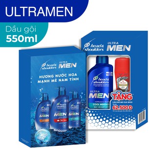 [Mã PG2112B giảm 8% đơn 199K] Bộ quà tặng: Dầu gội Head&Shoulders Ultramen 550ml tặng tăn khử mùi Old Spice 50ml