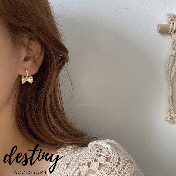 Hoa Tai Nữ, Bông tai Nơ Đá Ôm Tai Destiny Accessories