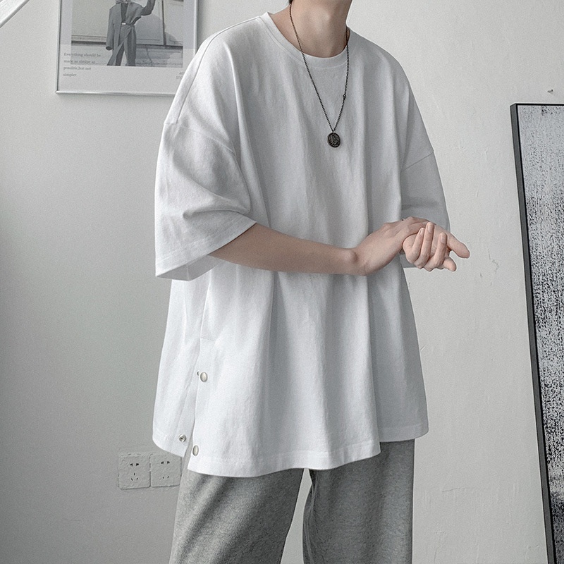 Áo phông Mavota áo thun cotton trơn nam tay lỡ form rộng viền khuy unisex Hàn Quốc ATKB04 | BigBuy360 - bigbuy360.vn