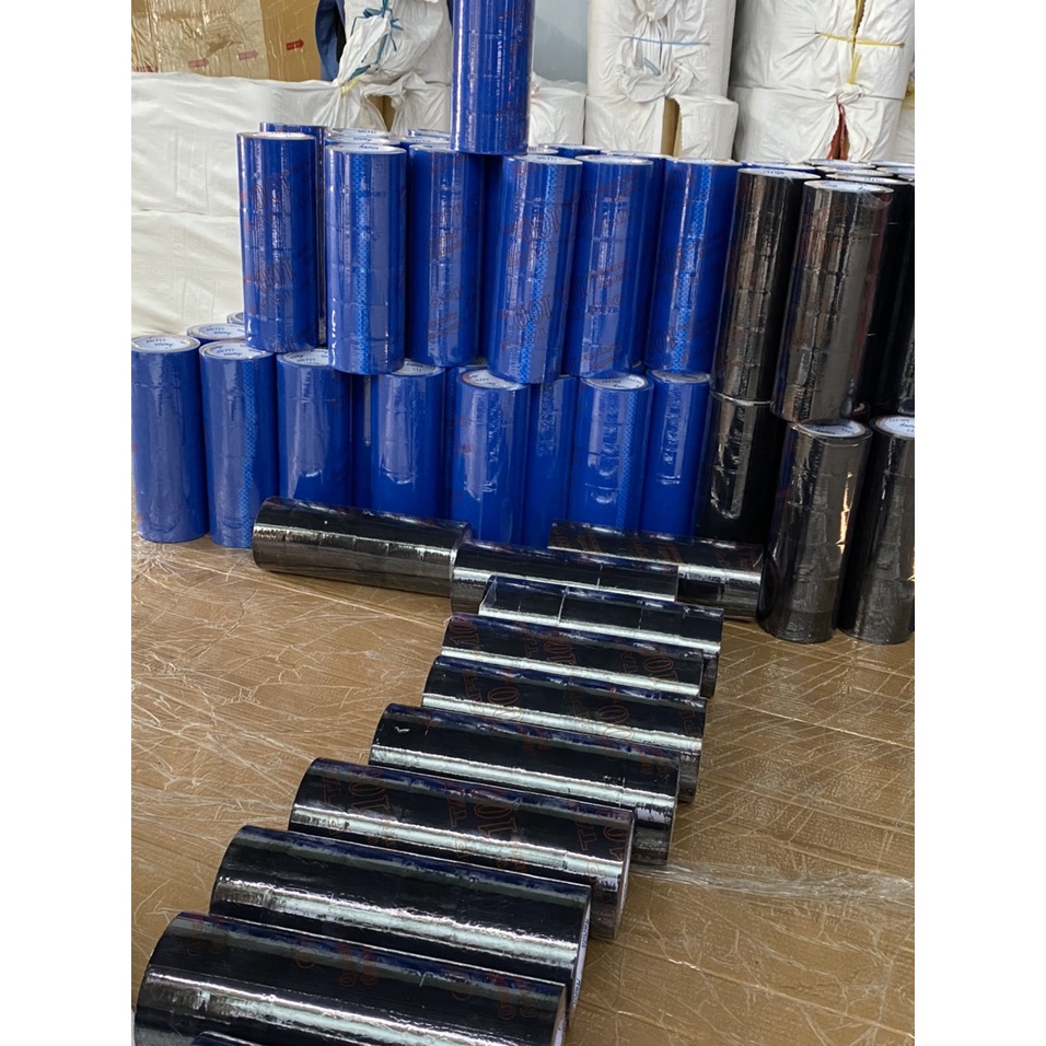 Băng keo màu dán thùng 4f8- 100y gồm 7 màu xanh dương,lá, đỏ, vàng, trắng, đen, cam 1 cây 6 cuộn.