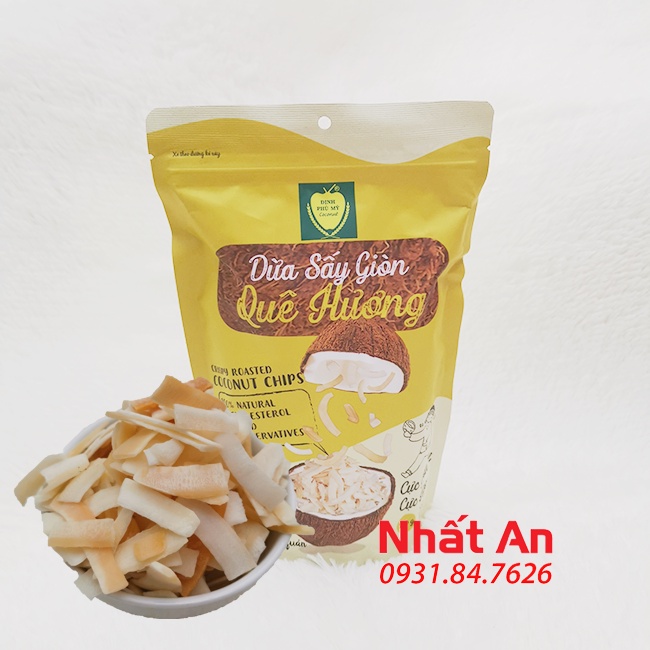 DỪA SẤY GIÒN QUÊ HƯƠNG 300GR/ CRISPY ROASTED COCONUT CHIPS 300GR