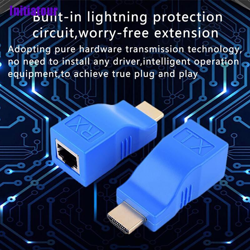 Set 2 Đầu Chuyển Đổi 1080p Hdmi Sang Rj45 Cat 6 Network Lan Ethernet | BigBuy360 - bigbuy360.vn