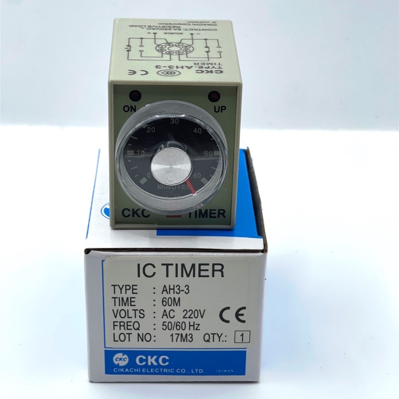 Rơ le thời gian CKC AH3-3 AC 220V kèm theo đế