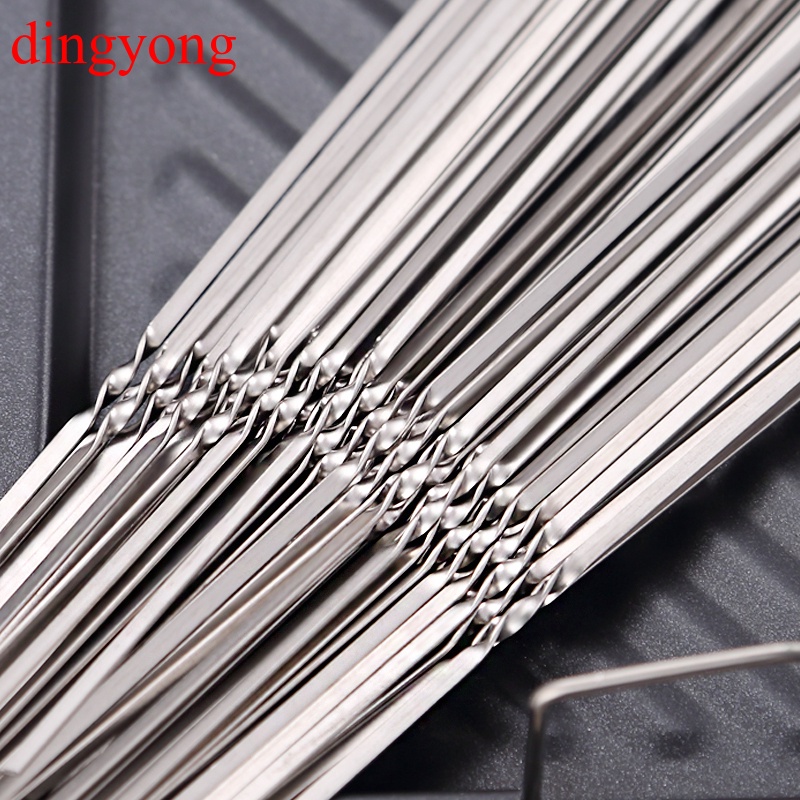 Set 10 xiên nướng BBQ bằng thép không gỉ có thể tái sử dụng