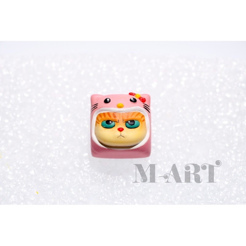Keycap - Nút Bàn Phím Gaming - Nút Bàn Phím Cơ Mặt Mèo Hờn Dỗi  - Mèo Hồng Nơ - KC008