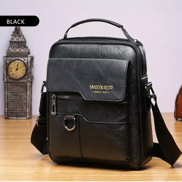 Túi Đeo Chéo Nam 💎FREE SHIP💎 Túi Xách Da Nam Cao Cấp Weixier 8642 Chống Nước, Có Nhiều Ngăn Nhỏ Tiện Lợi | BigBuy360 - bigbuy360.vn