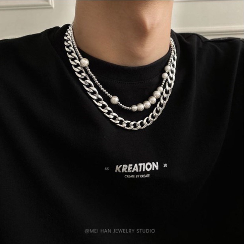 Vòng cổ dày 8mm phong cách hip hop cá tính cho nam và nữ