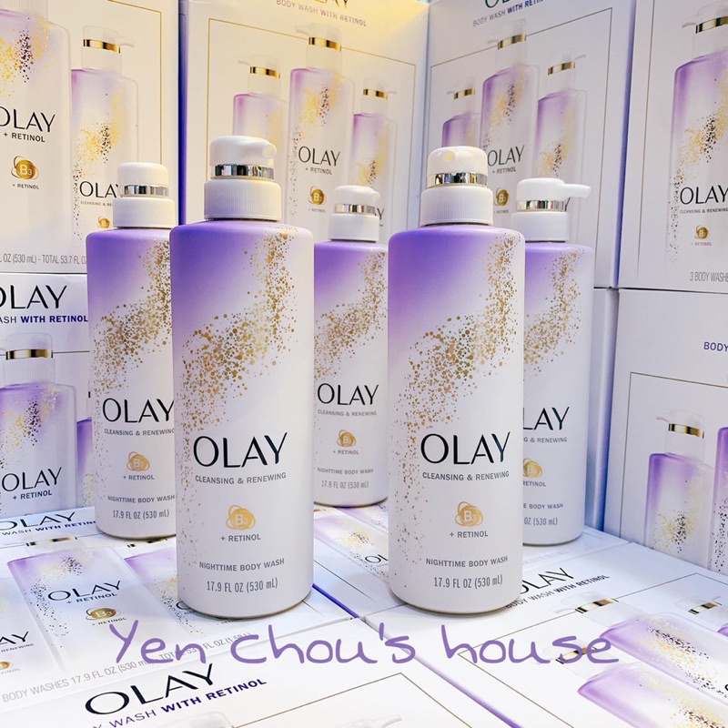 Sữa tắm ban đêm Olay Cleansing &amp; Renewing Retinol B3 Mỹ 530ml/chai