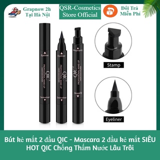 Bút kẻ mắt 2 đầu qic - mascara 2 đầu kẻ mắt siêu hot qic chống thấm nước lâu trôi