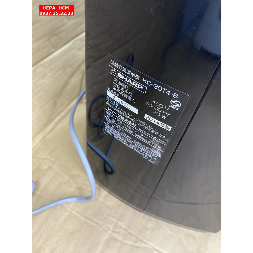 máy lọc kk kiêm bù ẩm SHARP 21m2 có màn hình hiển thị độ ẩm (kc-30t4)