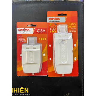 Phích cắm điện 1 ra 3, 1 ra 5 - Ổ cắm nối chia 5 ngã - Chịu Tải Cao - SOPOKA 2200W [CHÍNH HÃNG - CÓ SẴN]