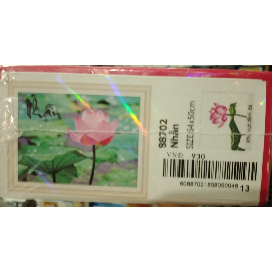 Tranh đính đá Chữ Nhẫn - Hoa Sen 88702