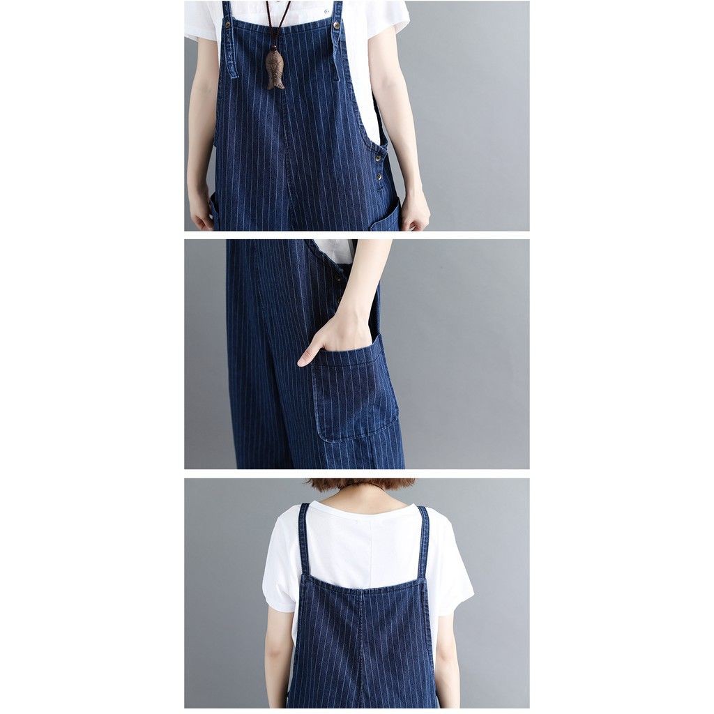 [ORDER] Yếm denim kẻ sọc bigsize (fit đến 80kg) - Có ảnh thật | BigBuy360 - bigbuy360.vn