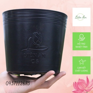 Chậu nhựa đen mềm Liên An trồng cây bền, đẹp 2500g C8