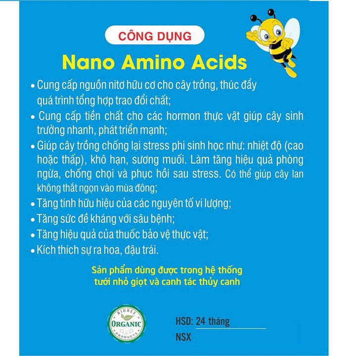 Phân bón hữu cơ kéo dài ngọn hoa lan phi điệp xuyên đông Nano Amino Acids