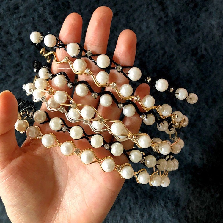 Bờm tóc ngọc trai giả phong cách hot trend Hàn quốc