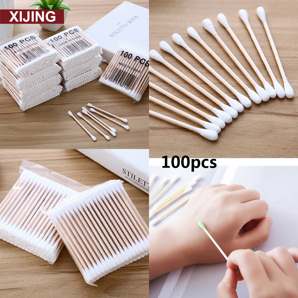 Set 100 tăm bông sạch hai đầu dùng cho làm đẹp