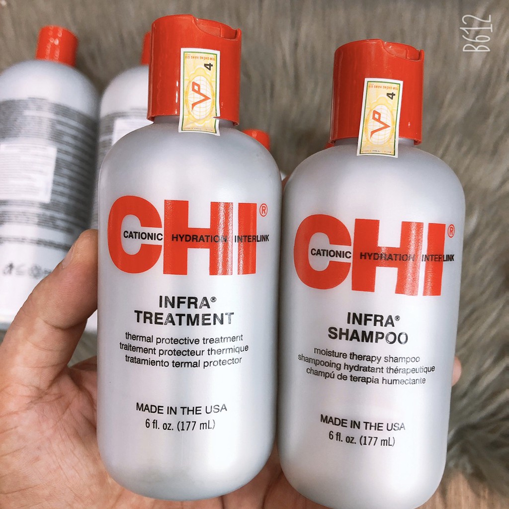 Cặp dầu gội xả CHI Infra shampoo & treatment siêu mượt cho tóc khô hư tổn (xám) Mỹ 946ml