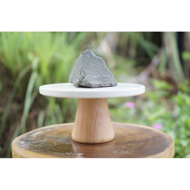 Bàn xoay bánh chân gỗ ,mặt đá 20cm