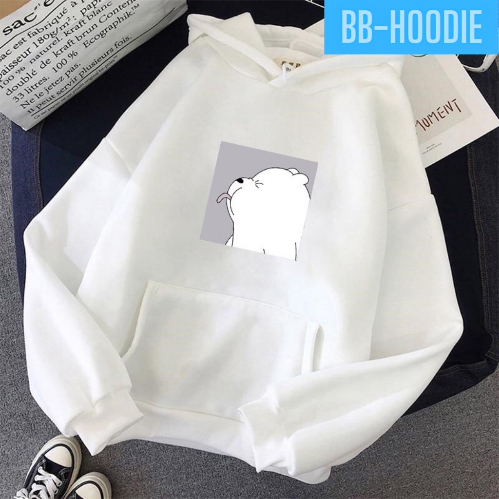 Áo Hoodie From Rộng Unisex Hoạt Hình Gấu Má Phính Lêu Lêu Cute , Vải Nỉ Mềm Mại Phong Cách HOT TREND BB HOODIE