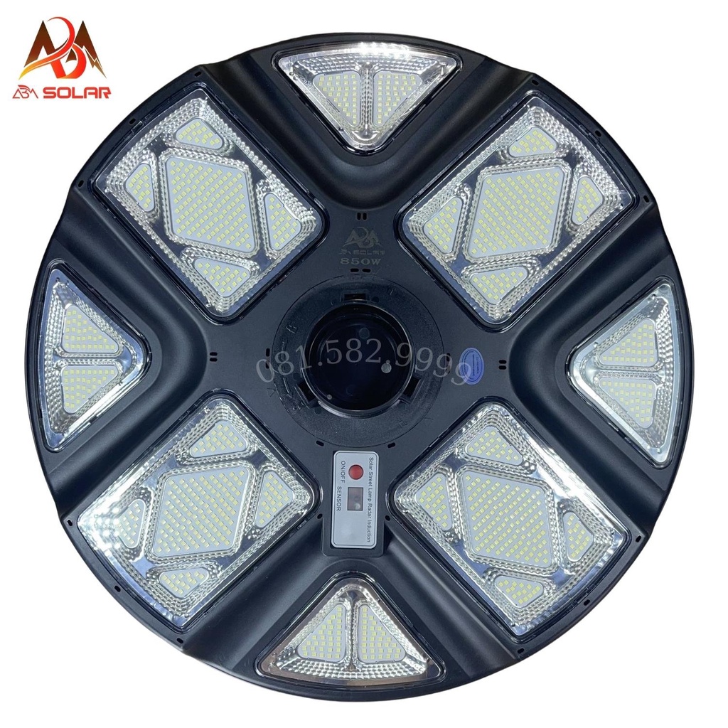 [850W] Đèn Năng Lượng Mặt Trời UFO, Chiếu Sáng Sân Vườn, Đường Phố, Tỏa Sáng 360 độ, Công Suất 1250W - ABM SOLAR