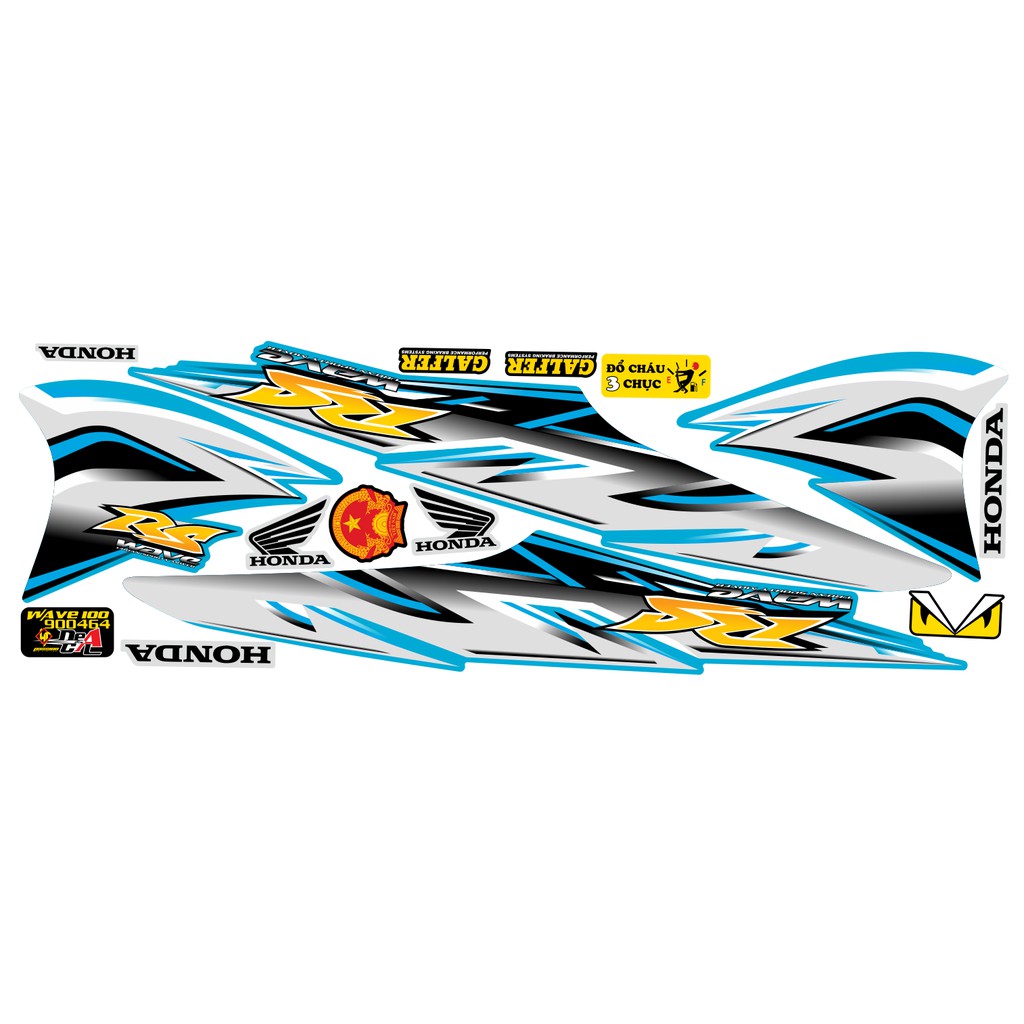 Tem rời Wave a 50 - 100 cc Đời 2006-2016 Mẫu RS giả zin 2021 Phiên Bản Các Màu 900464