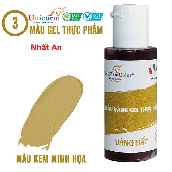 Màu gel thực phẩm Vàng đất 28gr Unicorn