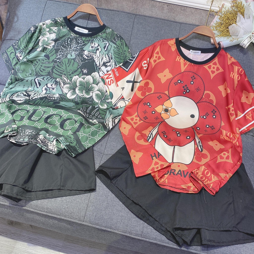 Set bộ quần short áo lụa 3d BELUXURY hàng cao cấp siêu chất