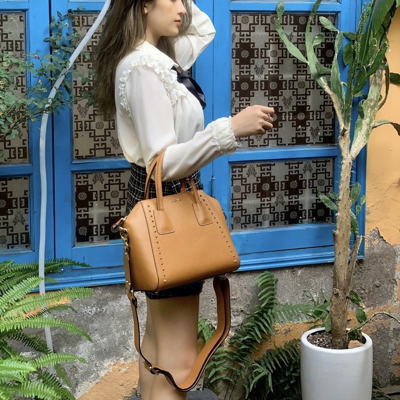 Túi VALENTINO satchel nâu hàng Ý chính hãng