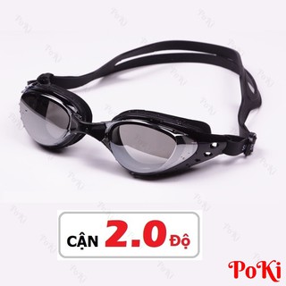 Kính bơi CẬN 2.0 độ 6200, tráng GƯƠNG, chống UV, chống HẤP HƠI, kính thời trang cao cấp - POKI