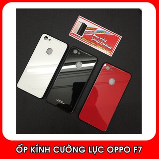 Ốp Lưng Kính Cường Lực Oppo F7 - Lưng Kính Độ Cứng 9H Phủ Nano Chống Xước