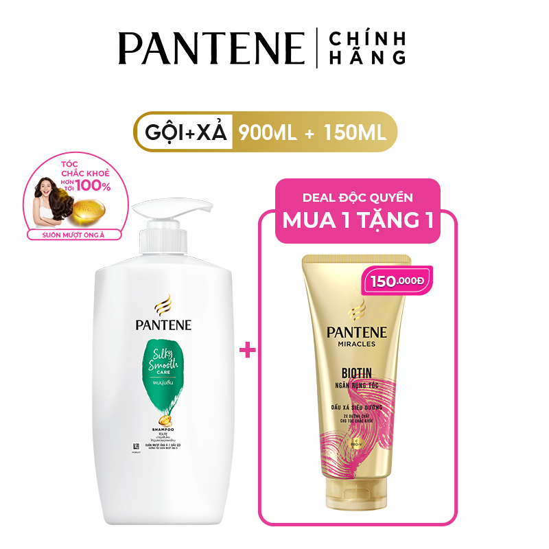 Combo Dầu Gội PANTENE San Sa 900 ML Và Dầu Xả 3 Phút Diệu Kì Ngăn Rụng Tóc 150 ML