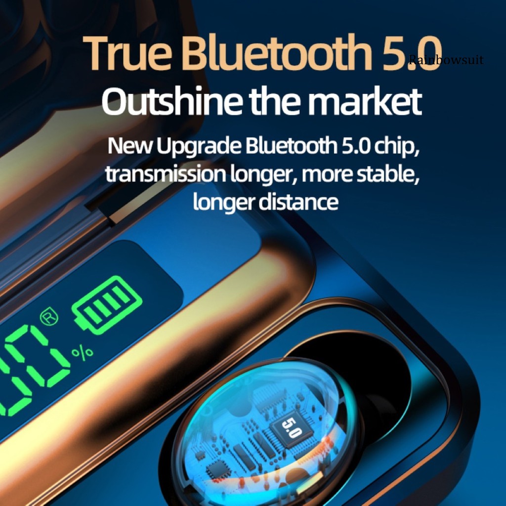 Tai Nghe Bluetooth 5.0 Không Dây Rb-F9-5C Tws Có Thể Sạc Lại