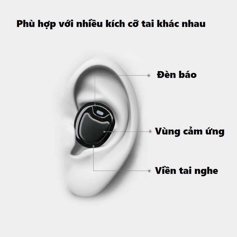 Tai nghe Bluetooth G1 Bluetooth 5.0 âm thanh Hifi 3D - cảm ứng, tự động kết nối, tự động ngắt