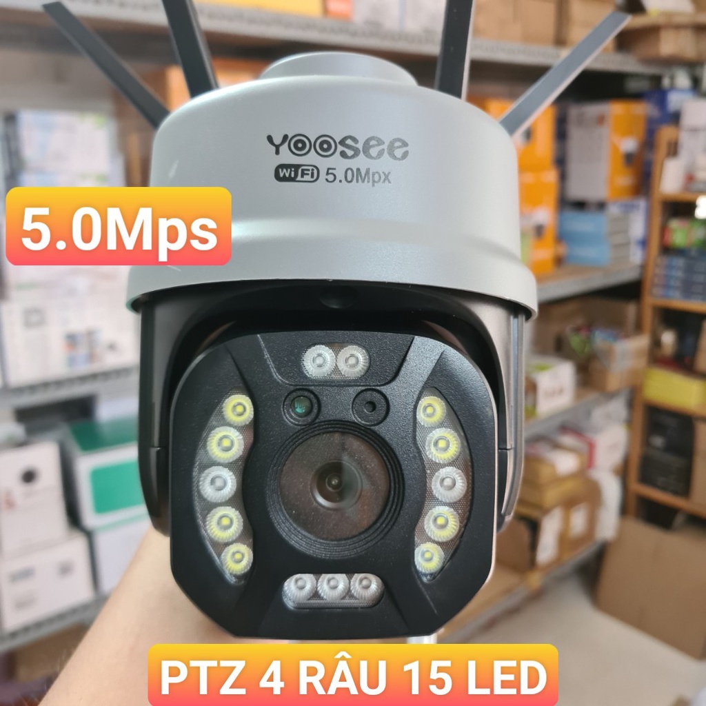 CAMERA YOOSEE PTZ 4 RÂU 14 LED XOAY 360 ĐỘ - CHỐNG NƯỚC - QUAY ĐÊM CÓ MÀU - HÌNH ẢNH RÕ NÉT