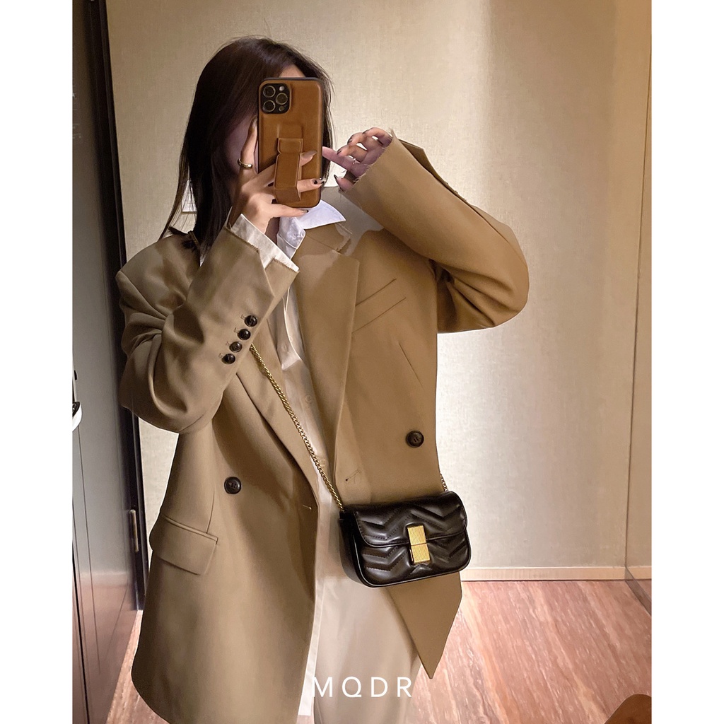 Túi Xách Dây Xích Đeo Vai Có Khóa Cài Nhỏ Nhắn Xinh Xắn